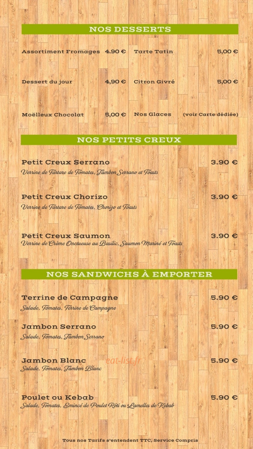 La Casa — carte page 3