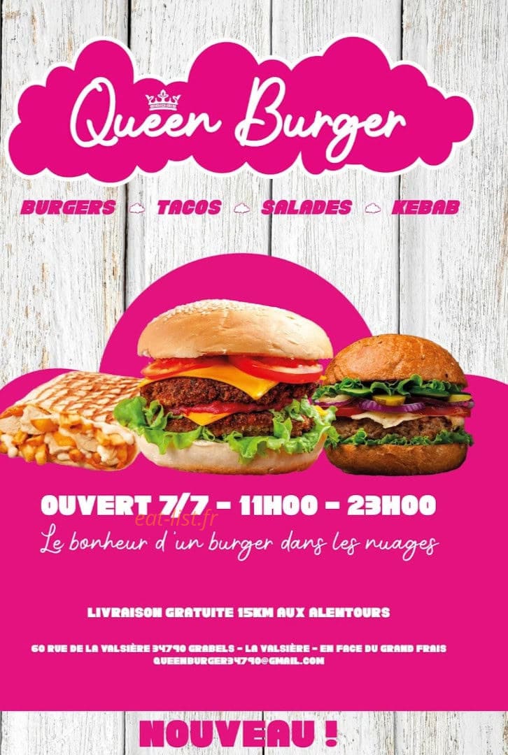 Queen Burger — carte page 1