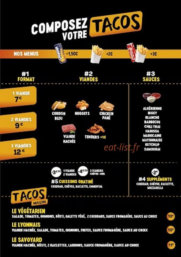 Tacos Phénomène — carte page 3