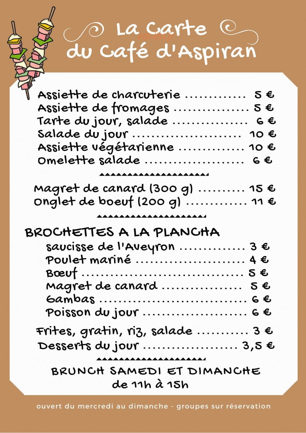 Le Café de la Poste — carte page 1