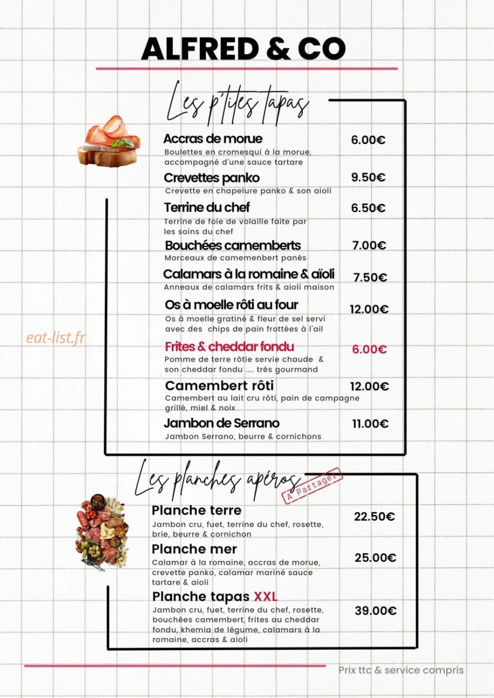 Alfred and Co — carte page 2