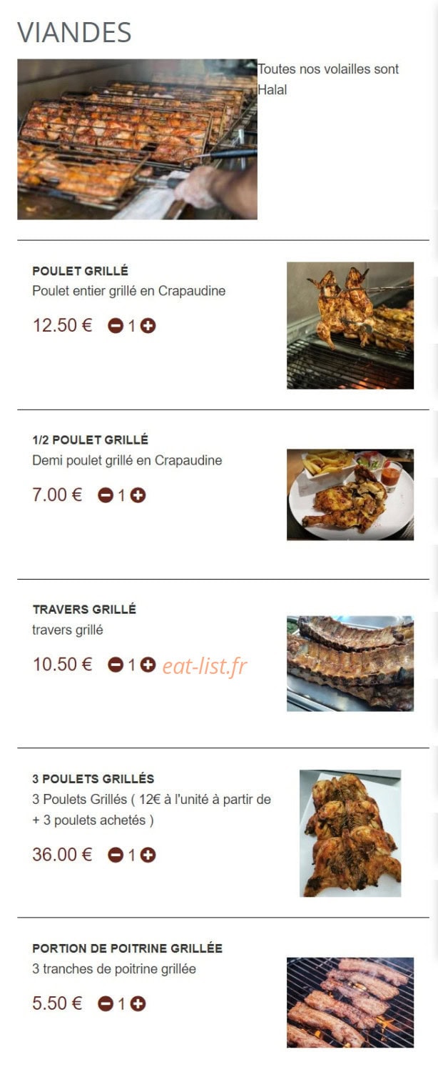 La Grillade — carte page 7