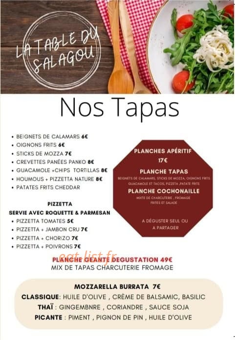 La table du Salagou — carte page 1