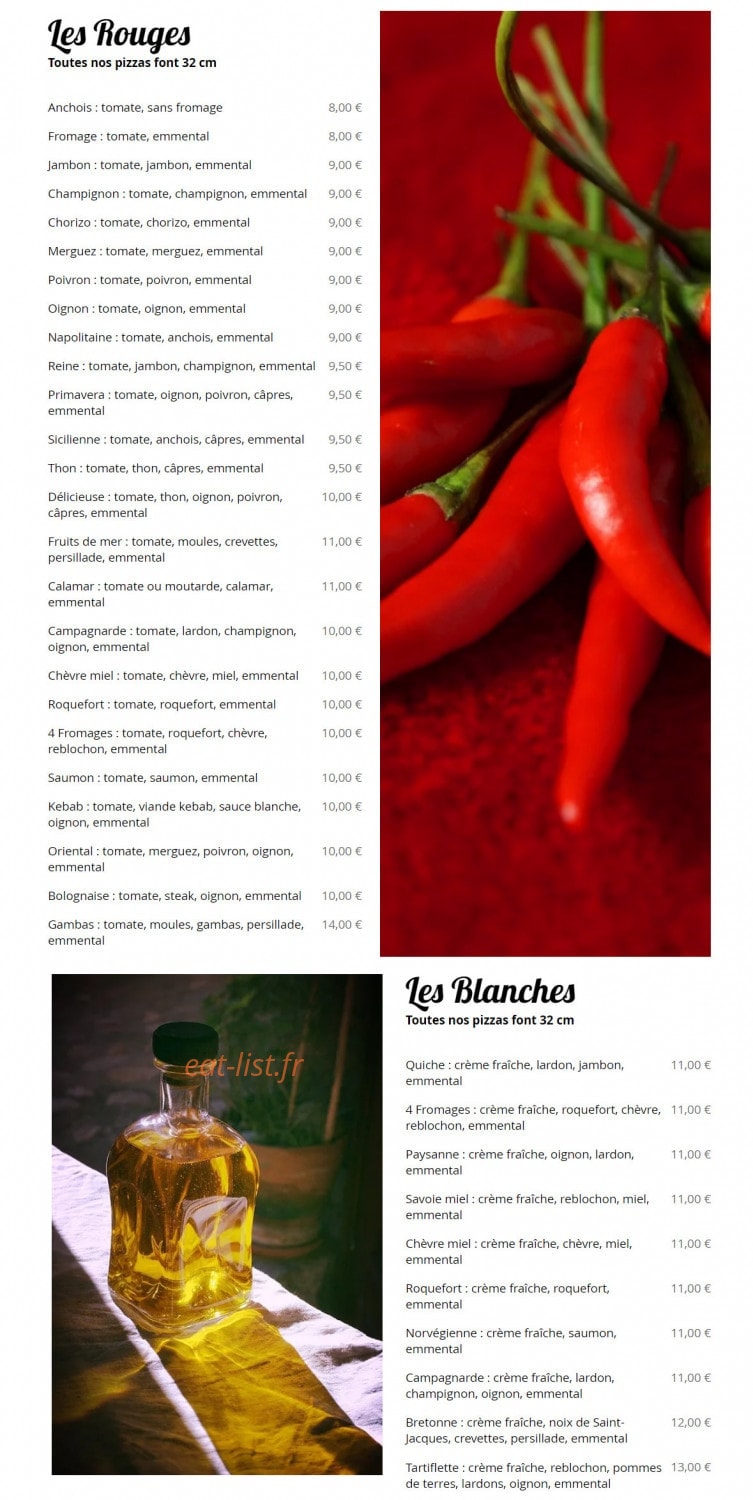 Lou Pizzaiolo — carte page 1