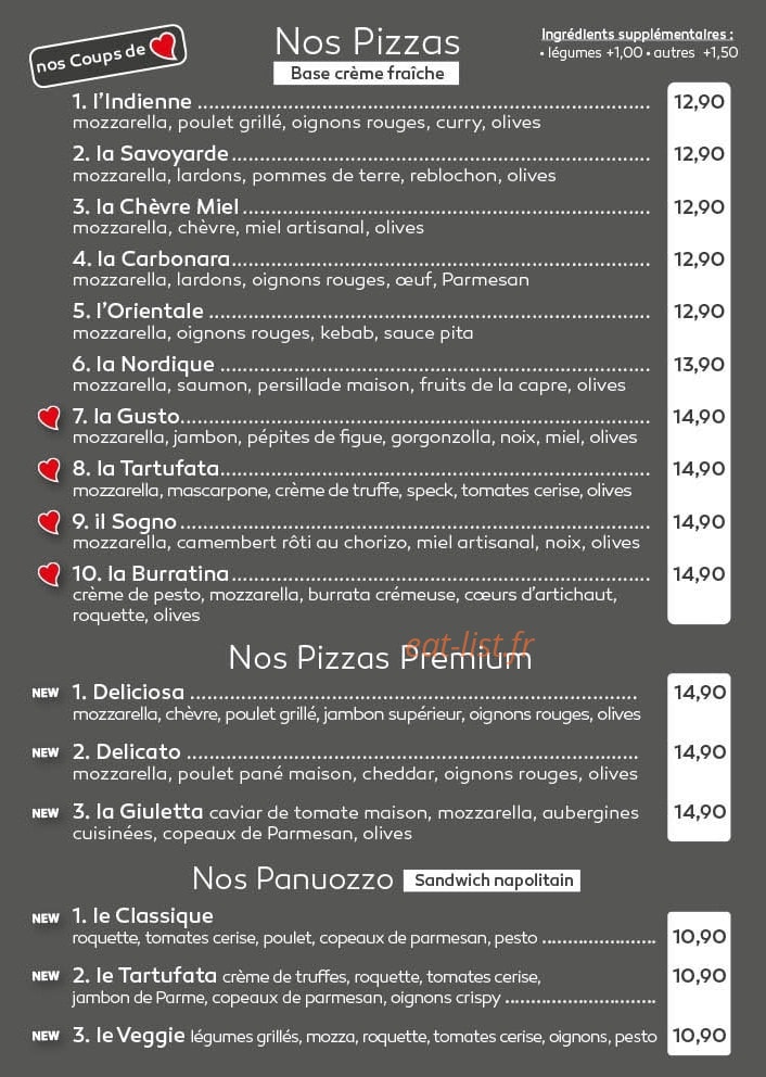 Grazie Pizzeria — carte page 3