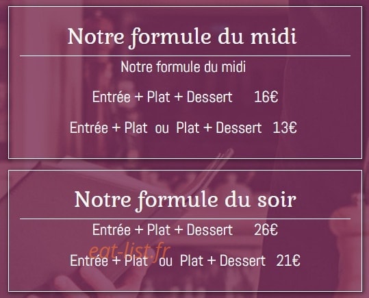 Le Cartel des Saveurs — carte page 1