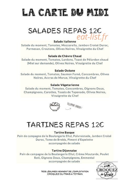 La Table Des Copains — carte page 2