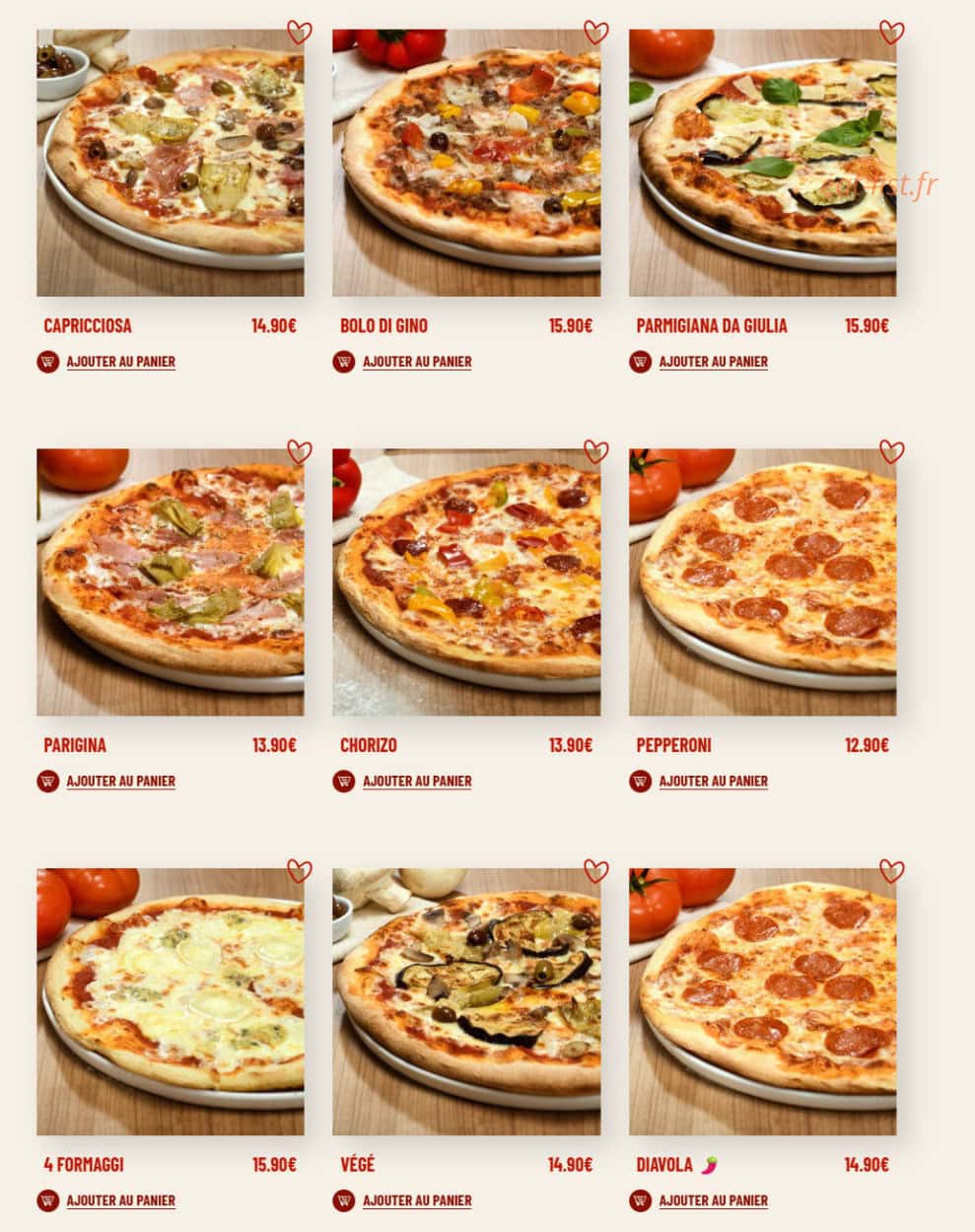 Pizzeria Gino & Giulia — carte page 2