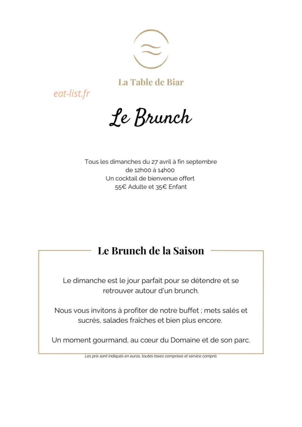 La Table de Biar — carte page 7