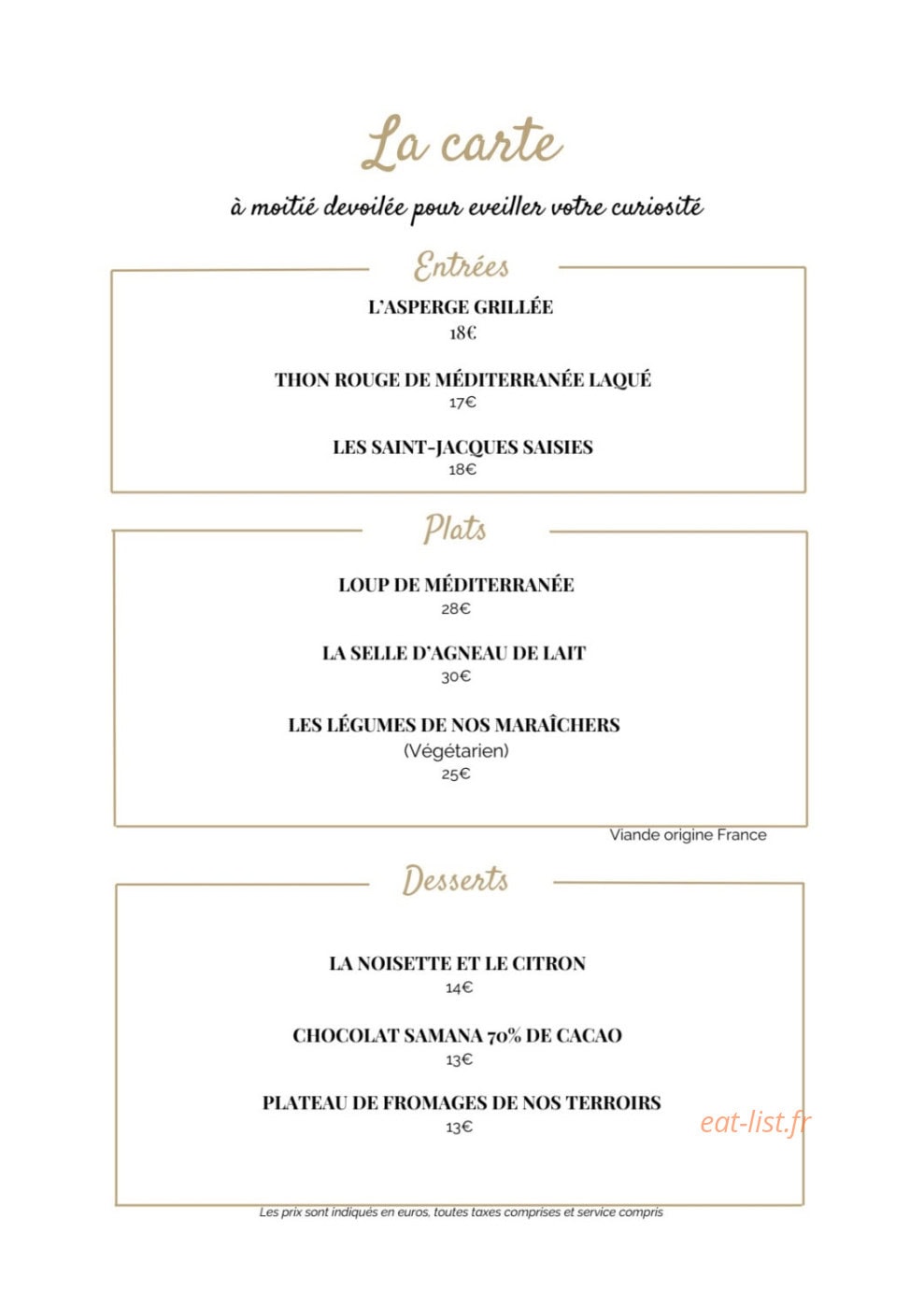 La Table de Biar — carte page 2