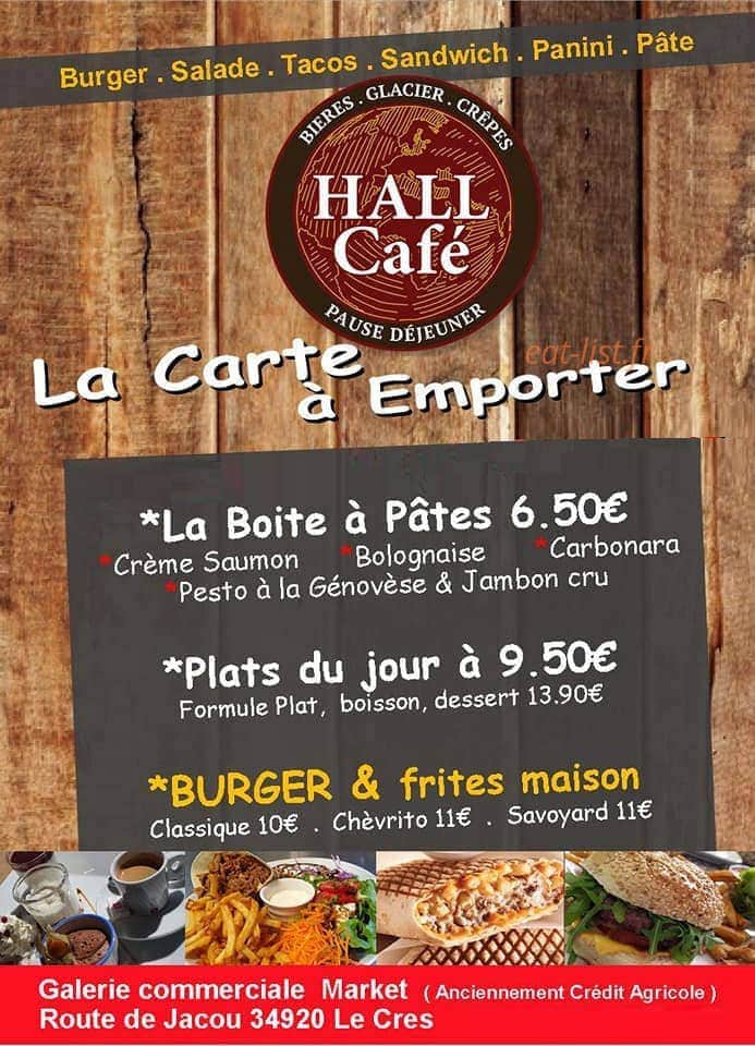 Hall Café — carte page 1