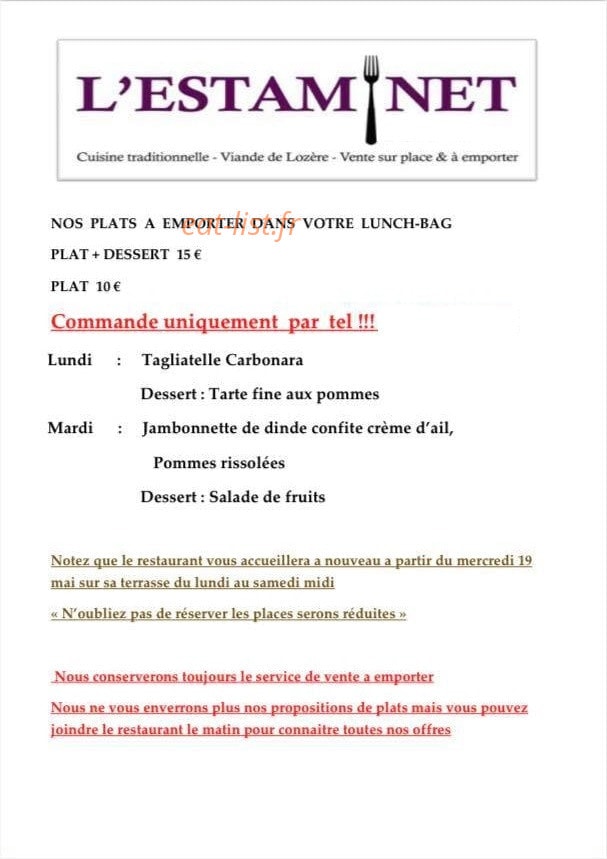 L’Estaminet — carte page 3