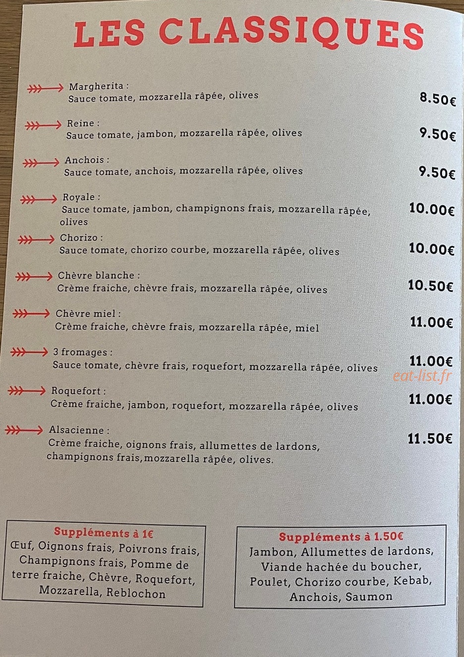 L'indienne Pizza — carte page 2