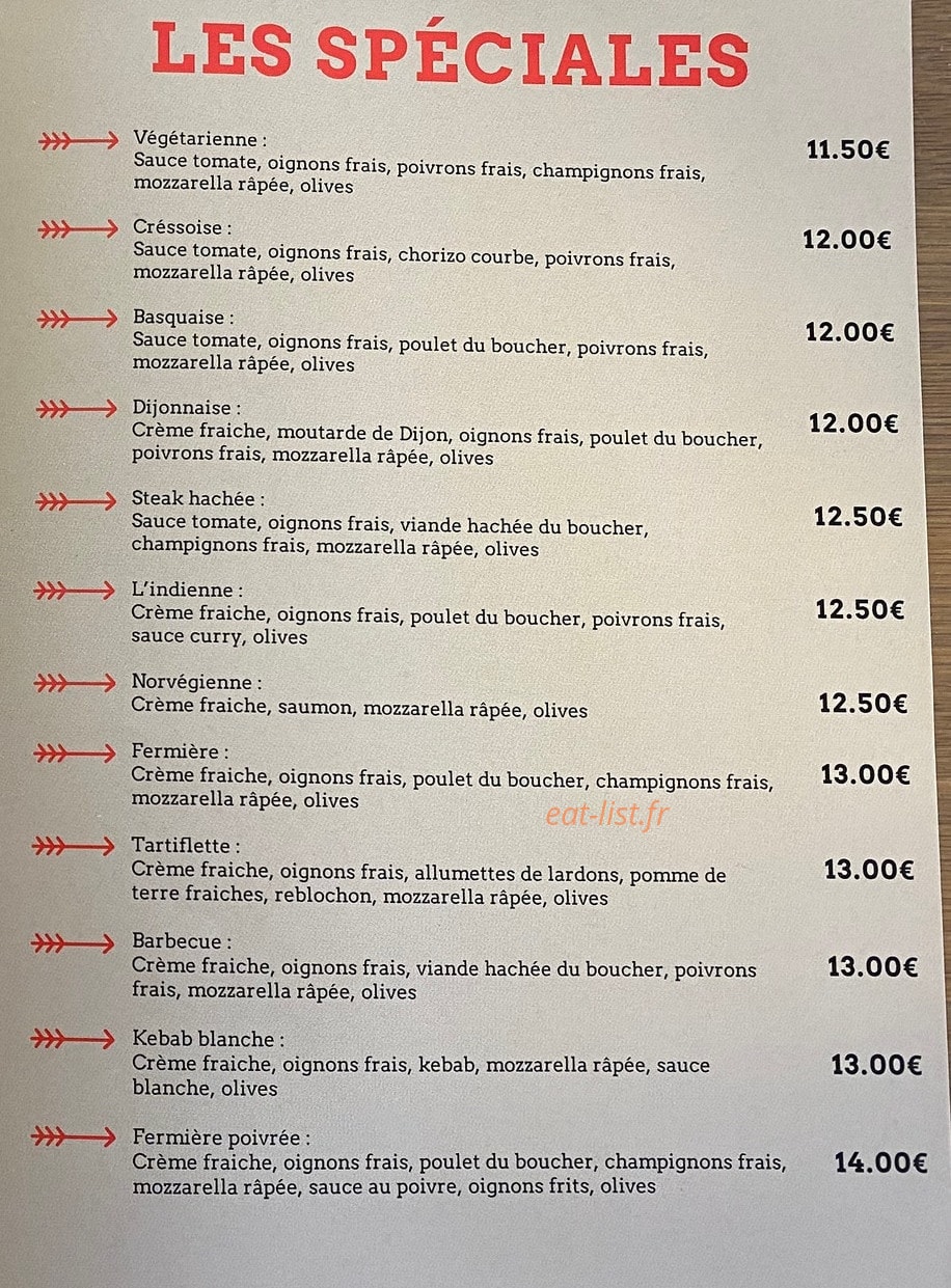 L'indienne Pizza — carte page 3