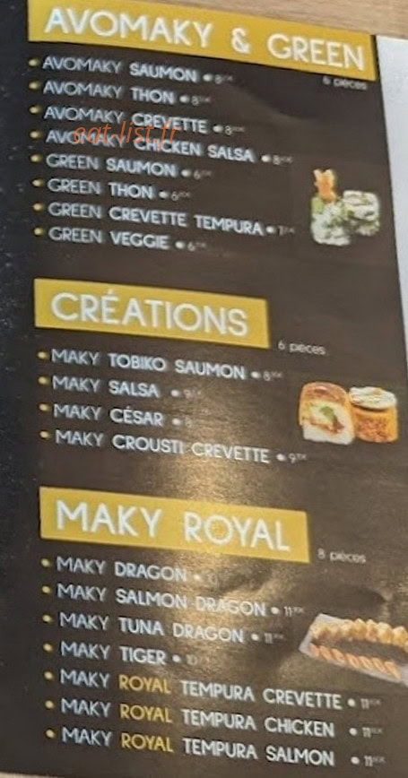 Maky Sushi — carte page 3