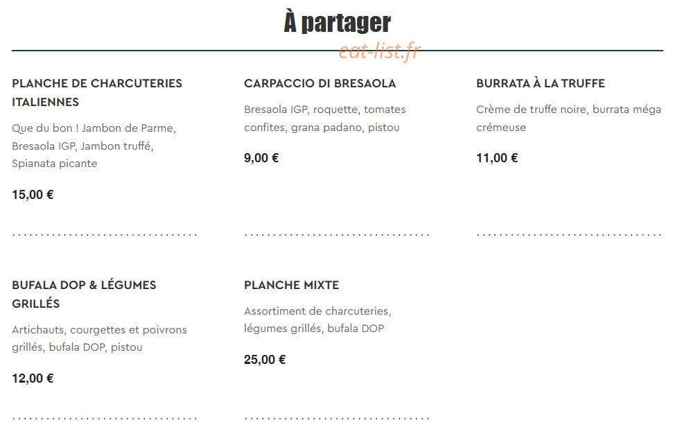 Mamamia Italian Food — carte page 5