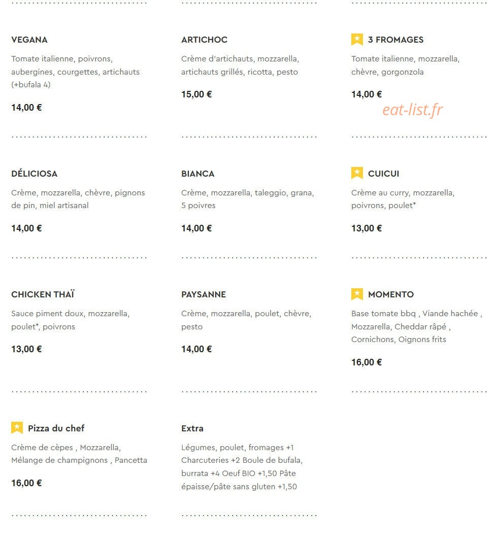 Mamamia Italian Food — carte page 2