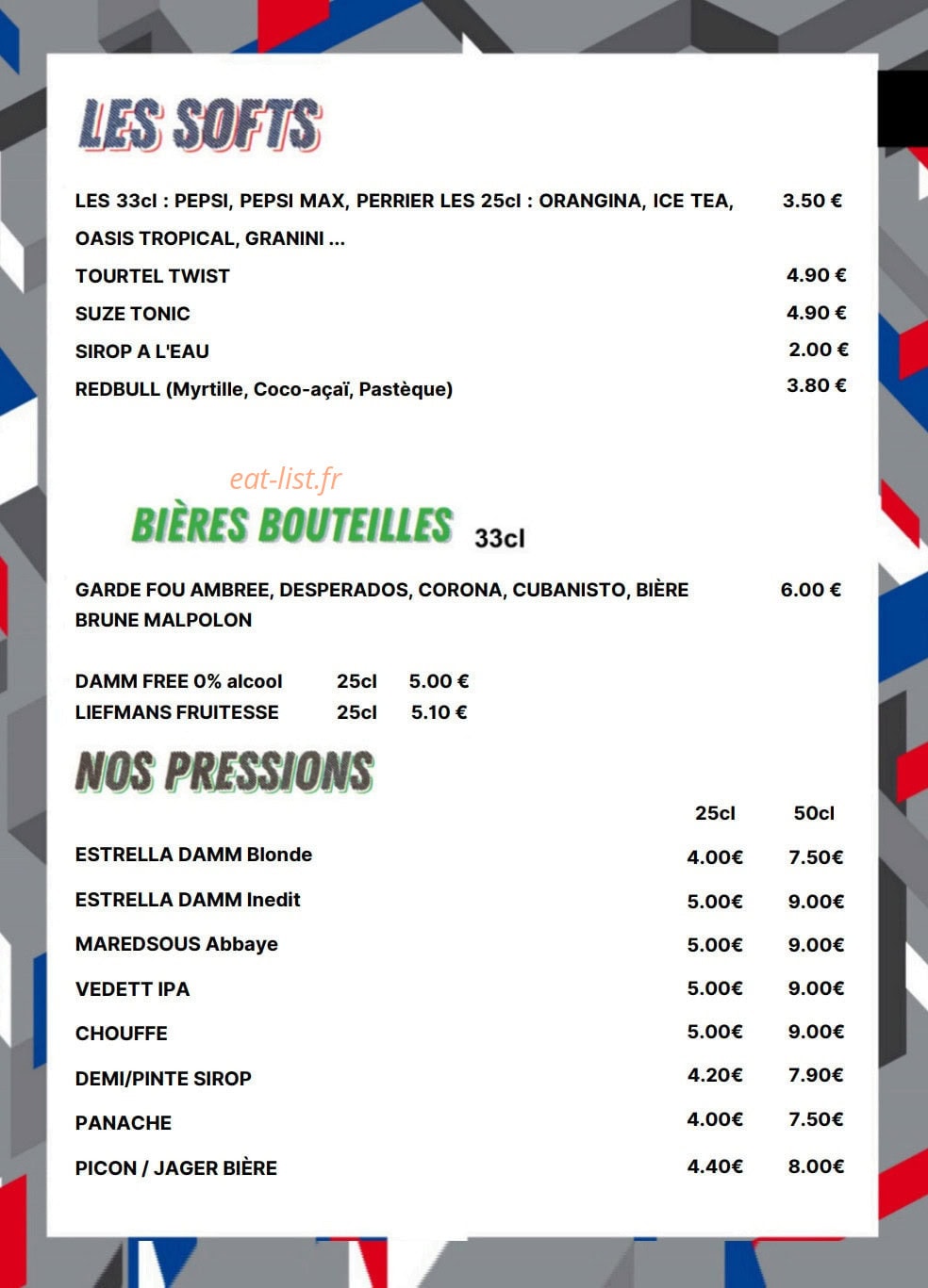 Pro Race Cafe — carte page 8