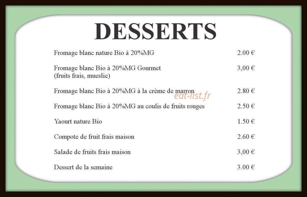 Ginie Gourmet — carte page 3