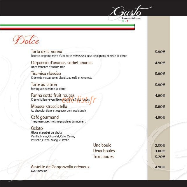 Gusto — carte page 6