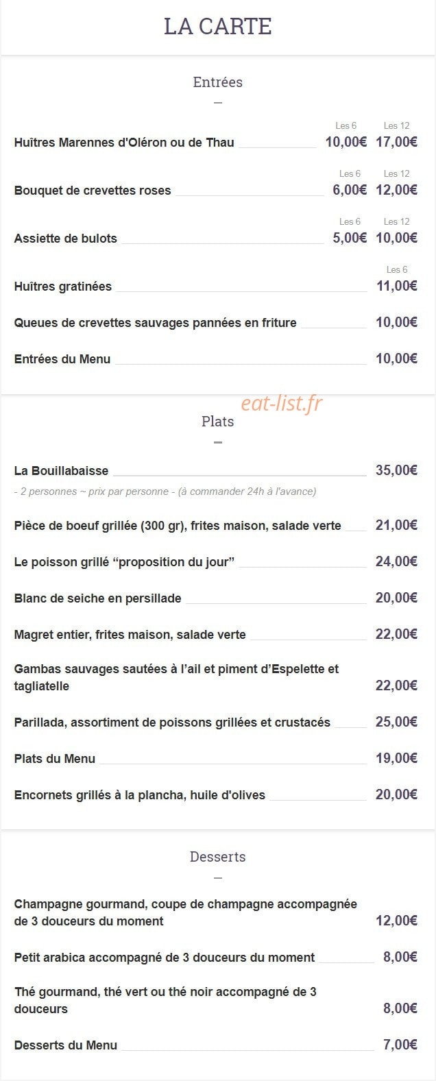 La Bonne Bouille — carte page 6