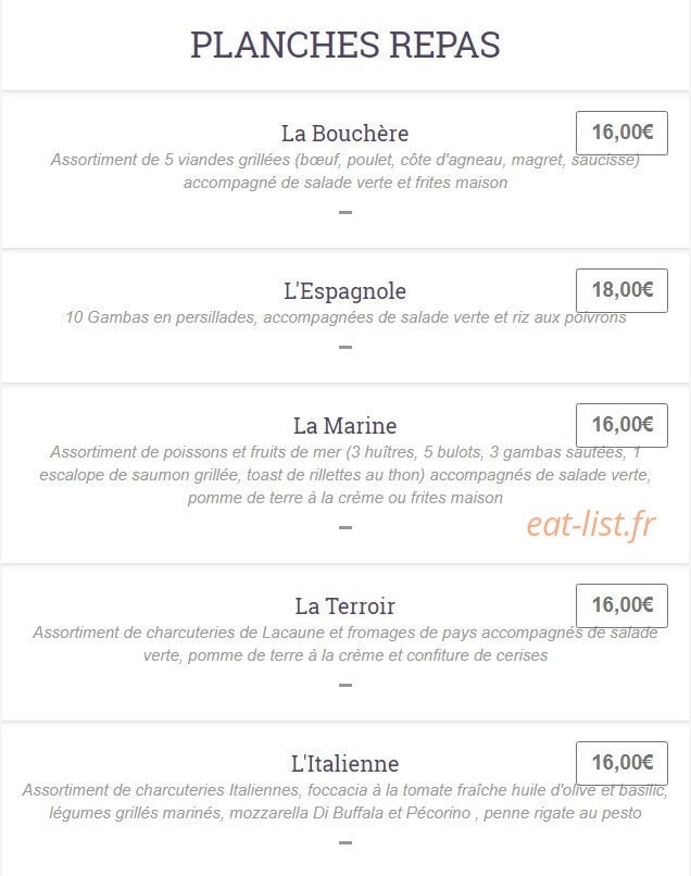 La Bonne Bouille — carte page 4