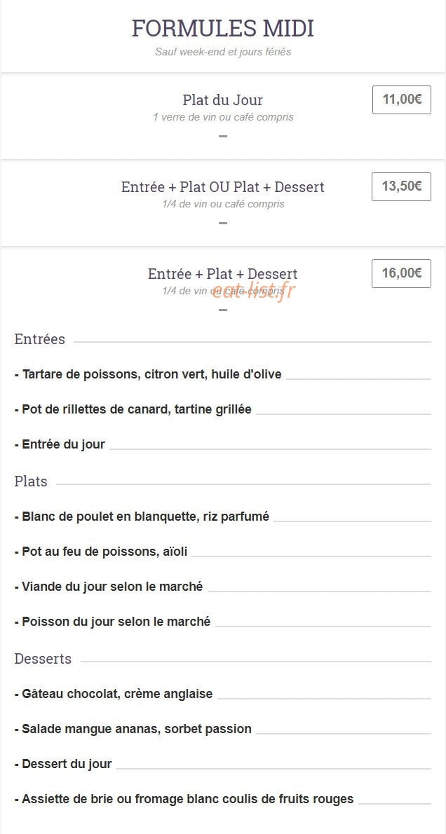 La Bonne Bouille — carte page 3