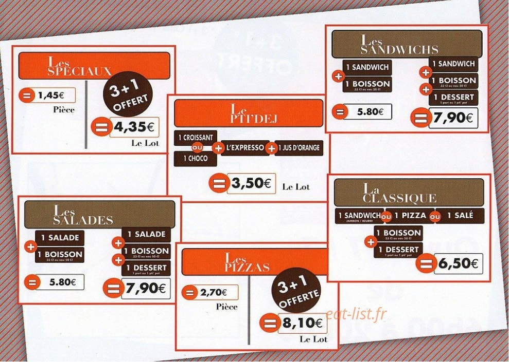 La Boulangerie Mas St Pierre — carte page 1
