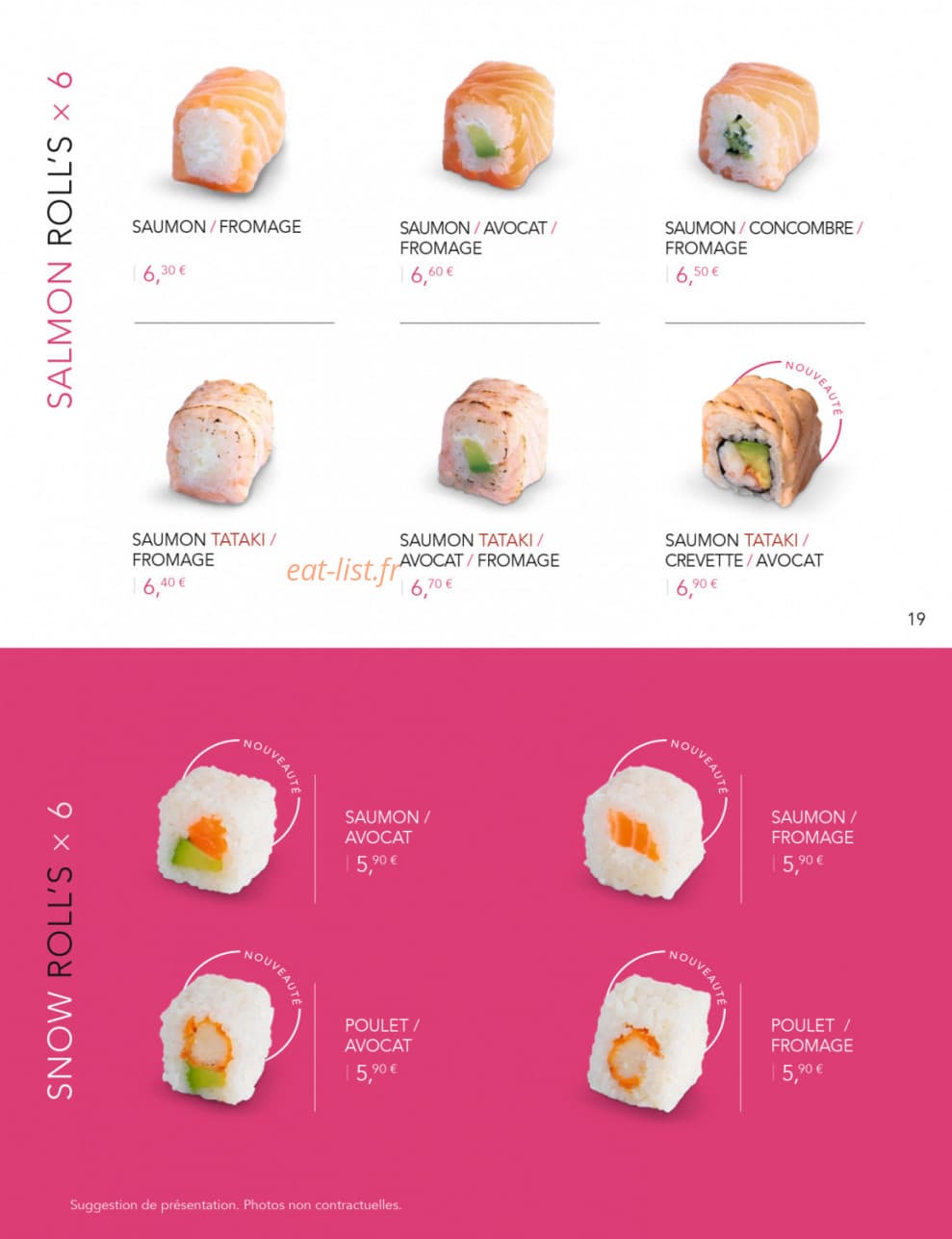 Lady Sushi — carte page 19