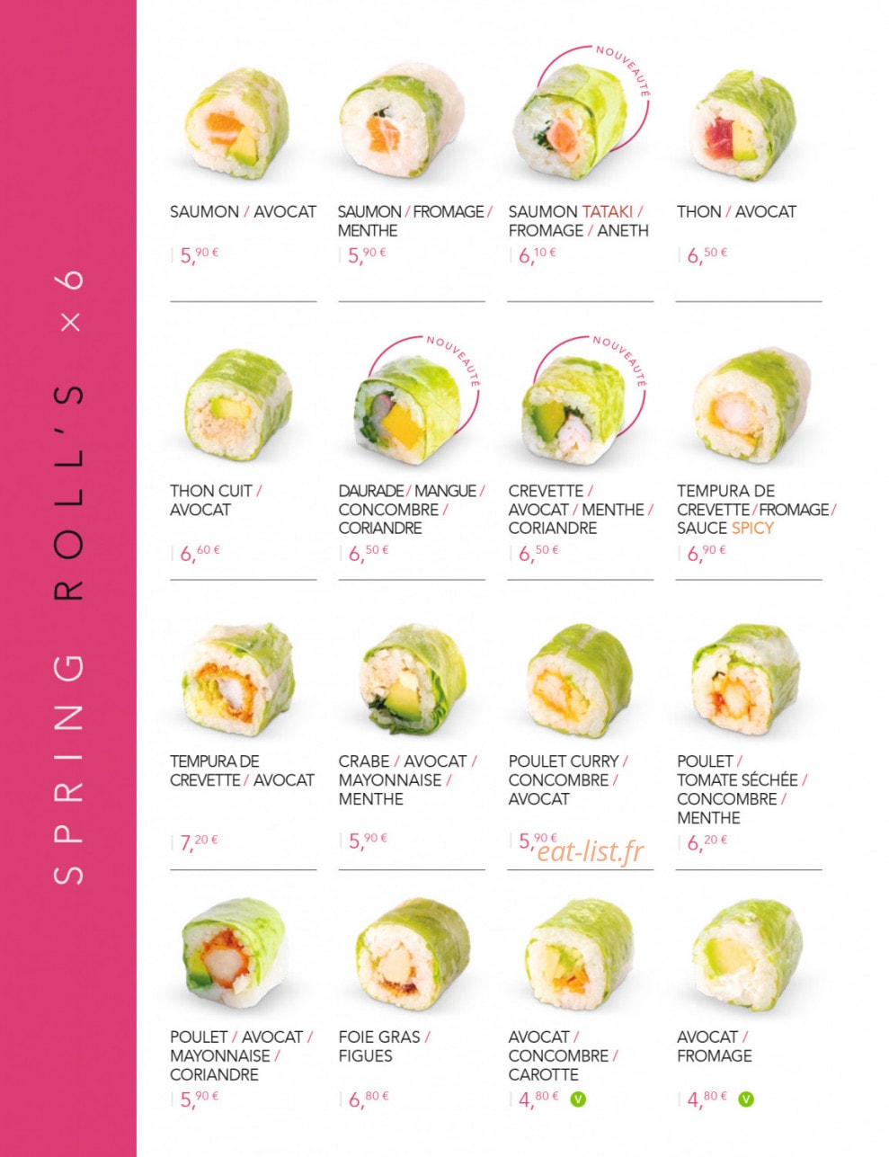 Lady Sushi — carte page 18