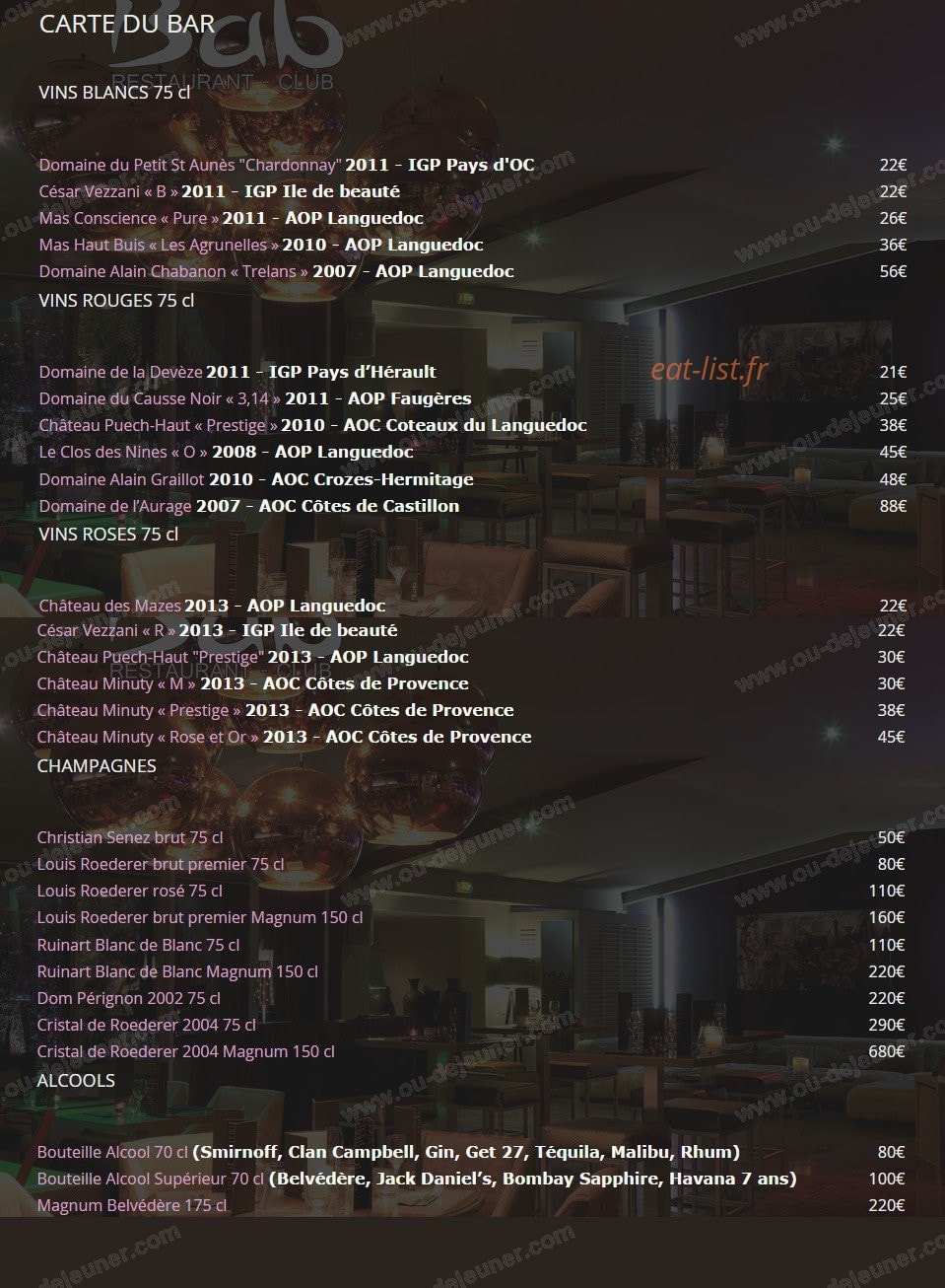 Le Bab — carte page 4
