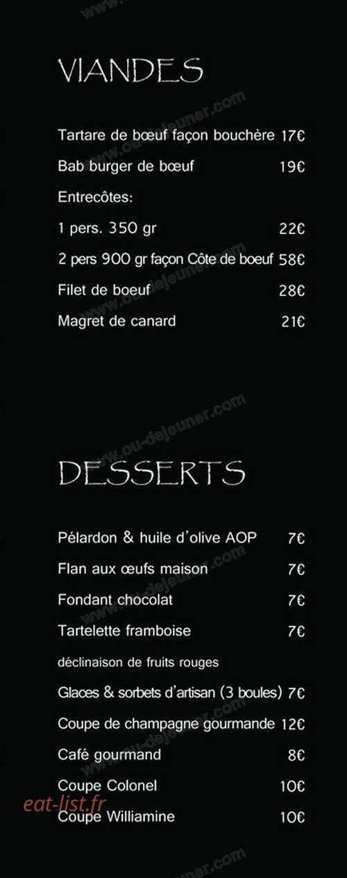 Le Bab — carte page 3