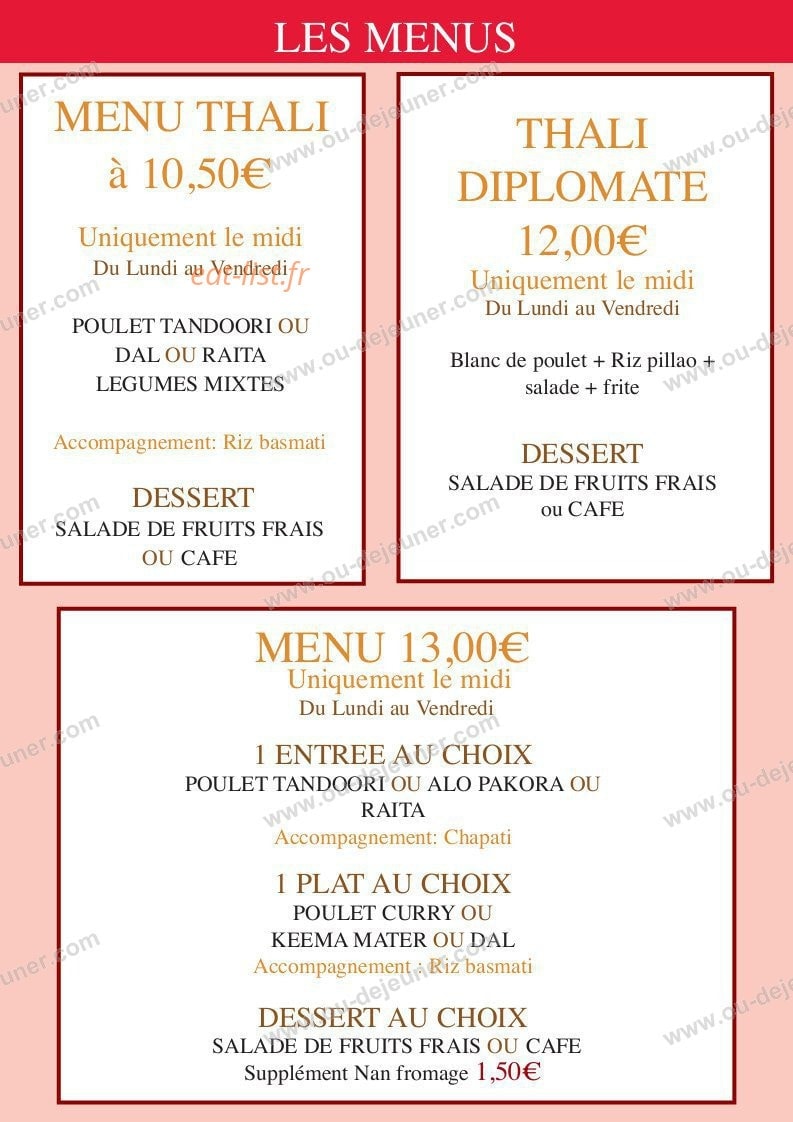 Le Bistrot d'Ariane — carte page 1