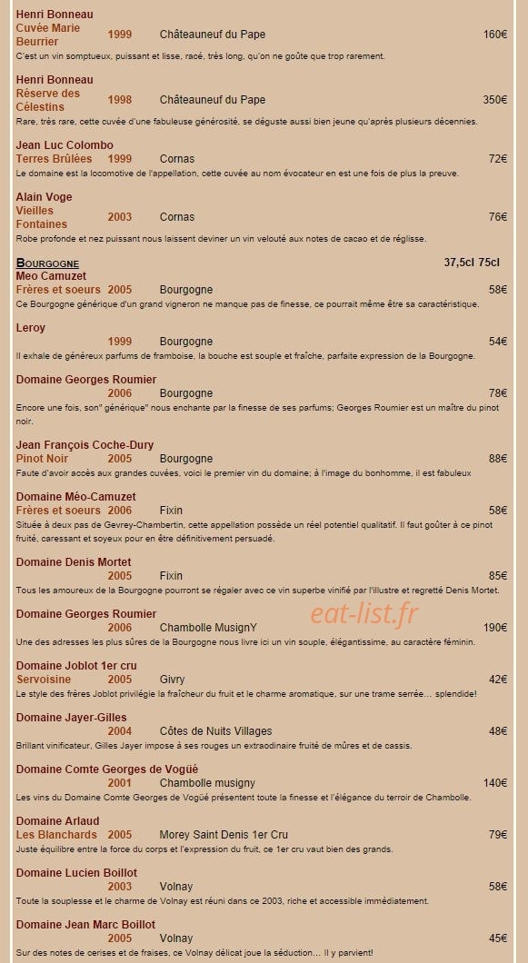 Le Bistrot d'Ariane — carte page 6