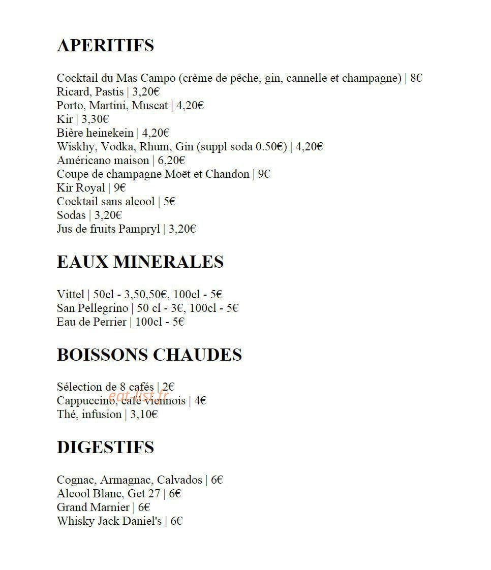 Le Mas Campo — carte page 2