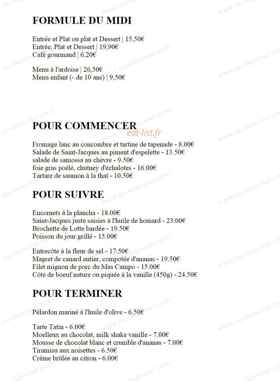 Le Mas Campo — carte page 1