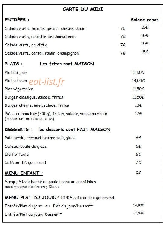 Le Tentation — carte page 1
