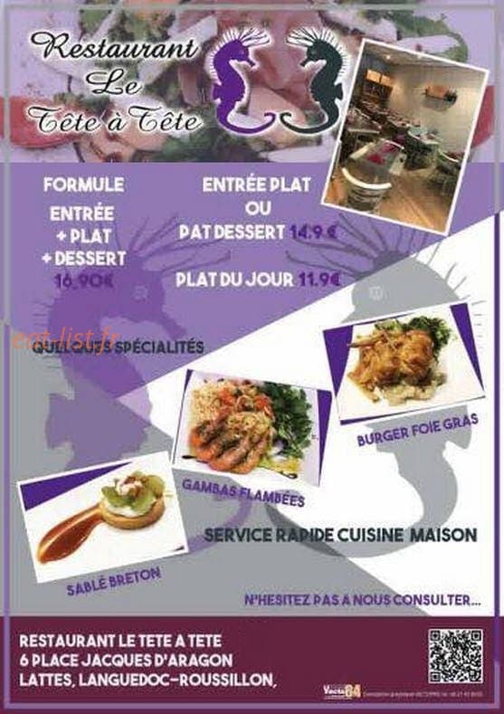 Le Tête à Tête — carte page 1