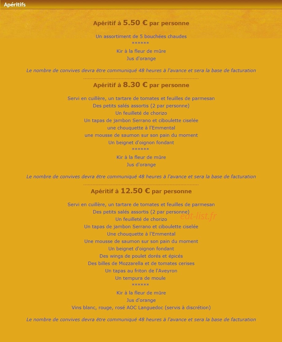 Les Cuisiniers Vignerons — carte page 7