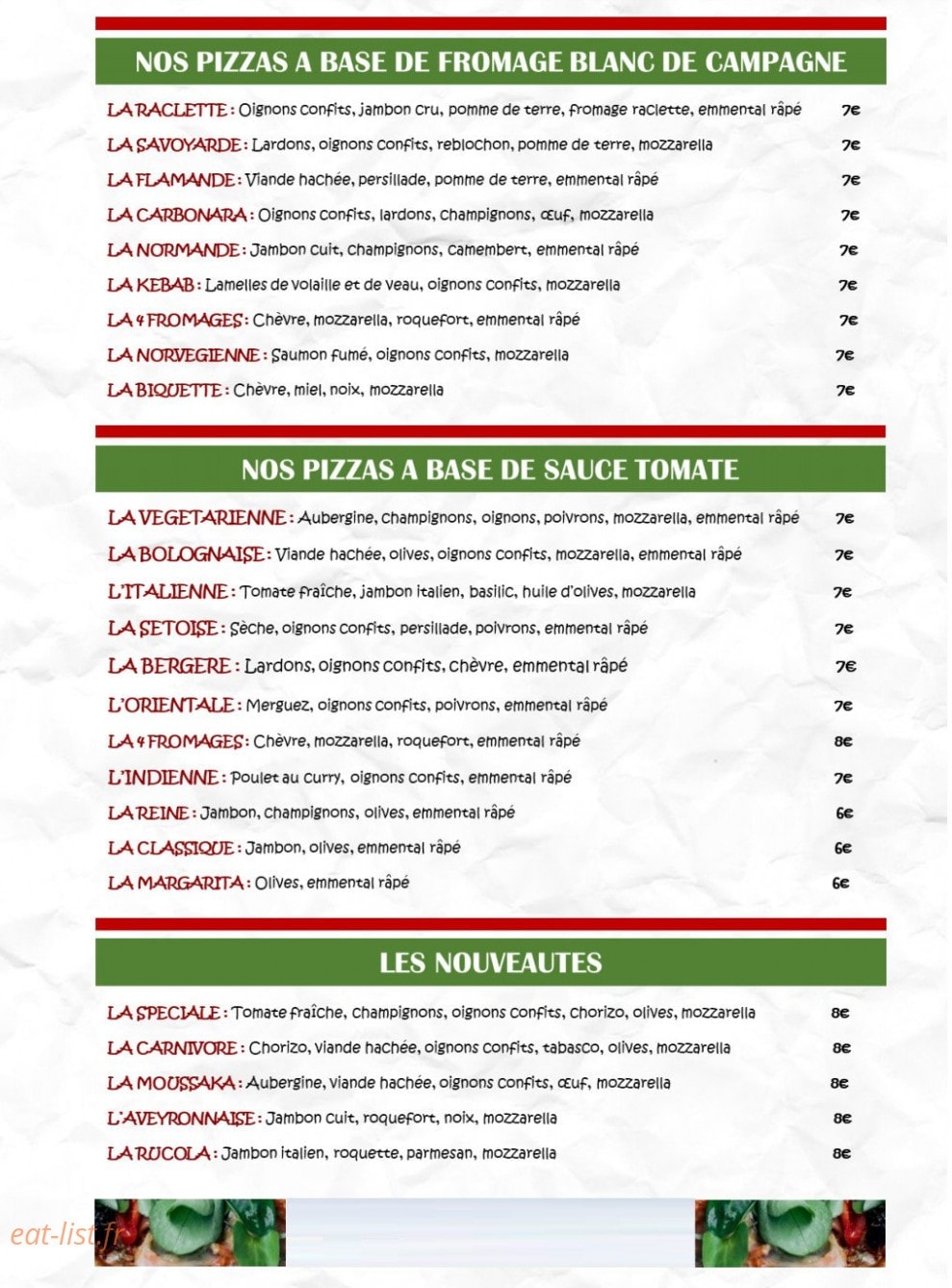 Pizzeria les 3 Marches — carte page 2