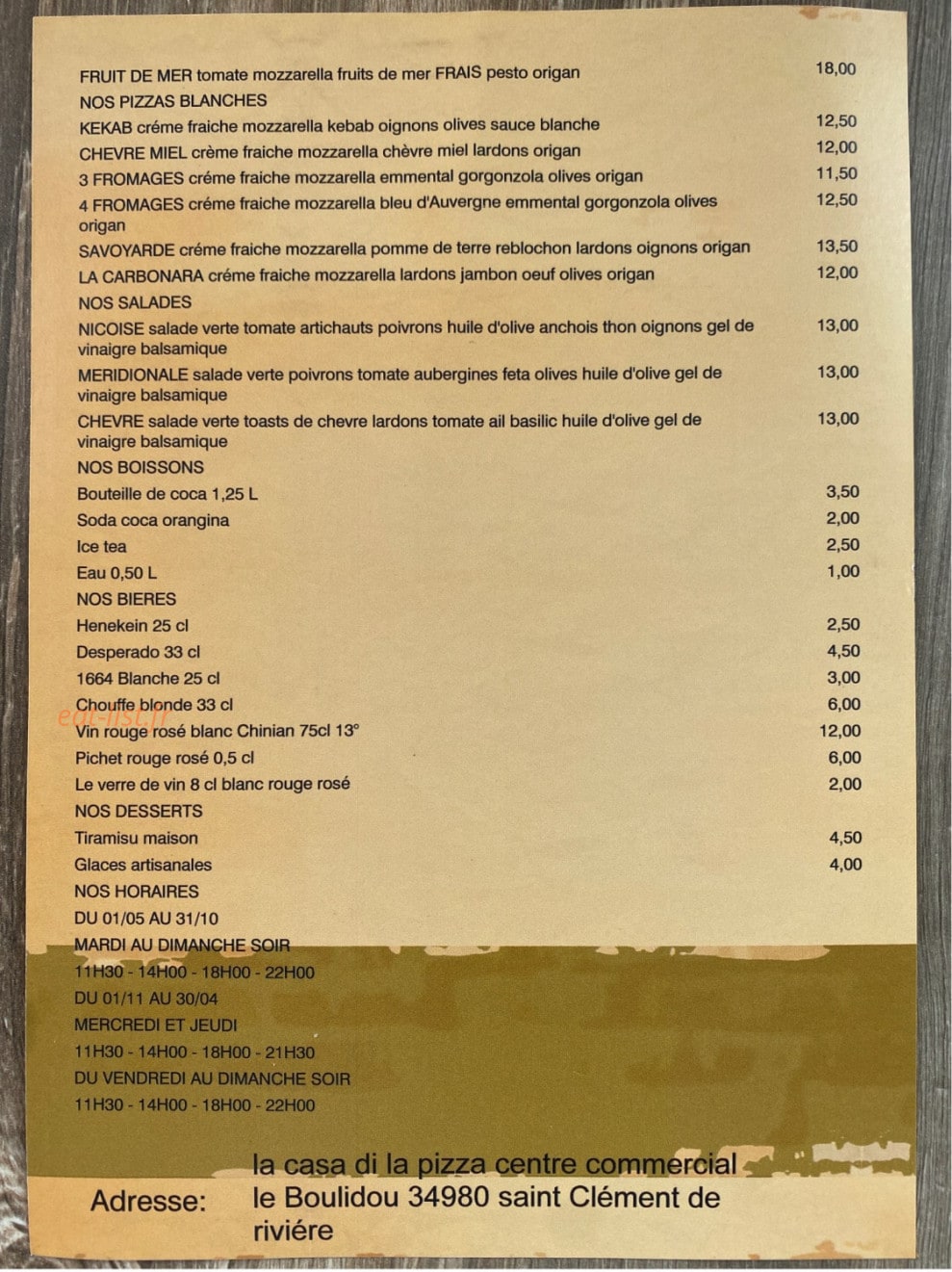 Casa di la pizza — carte page 2