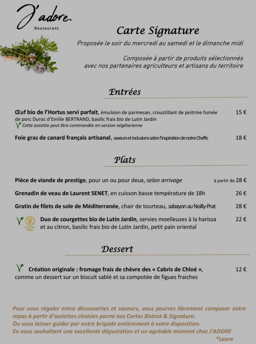 J'adore — carte page 3
