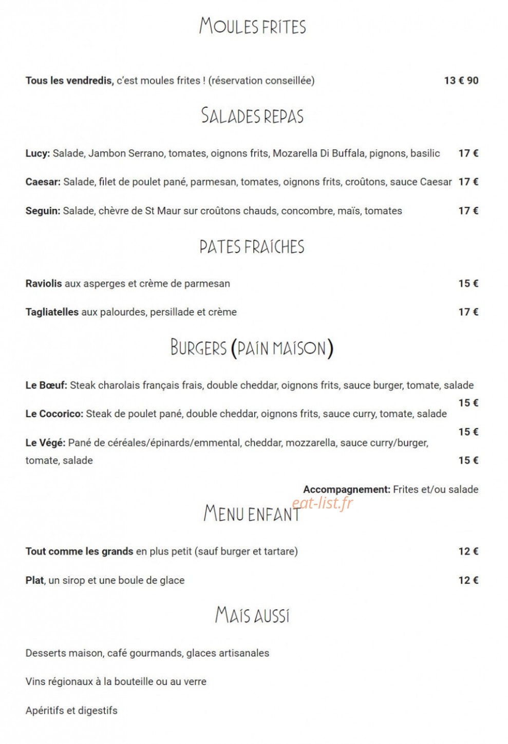 La Table des Filles — carte page 2