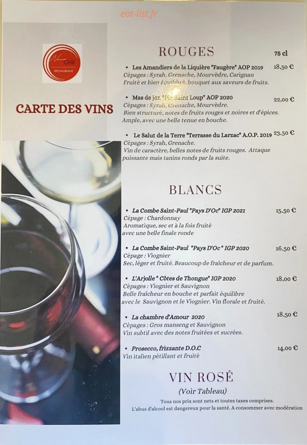 Nova Grill — carte page 3