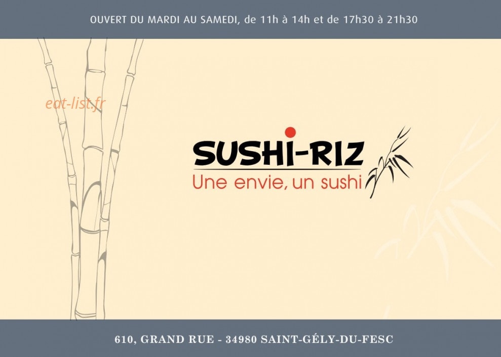 Sushi-Riz — carte page 1