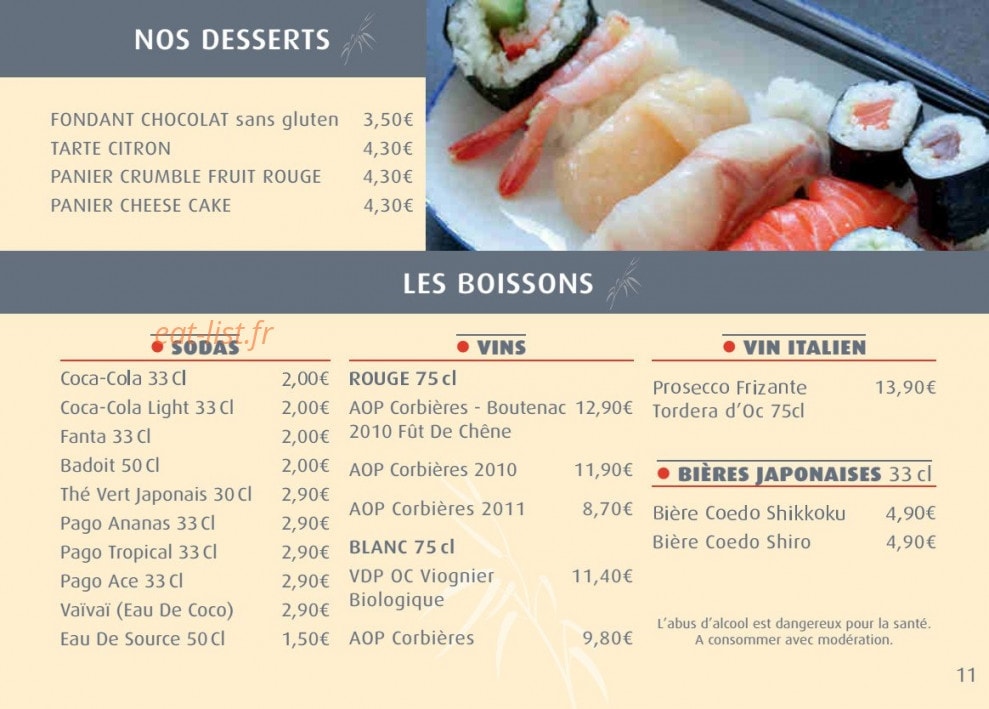 Sushi-Riz — carte page 11