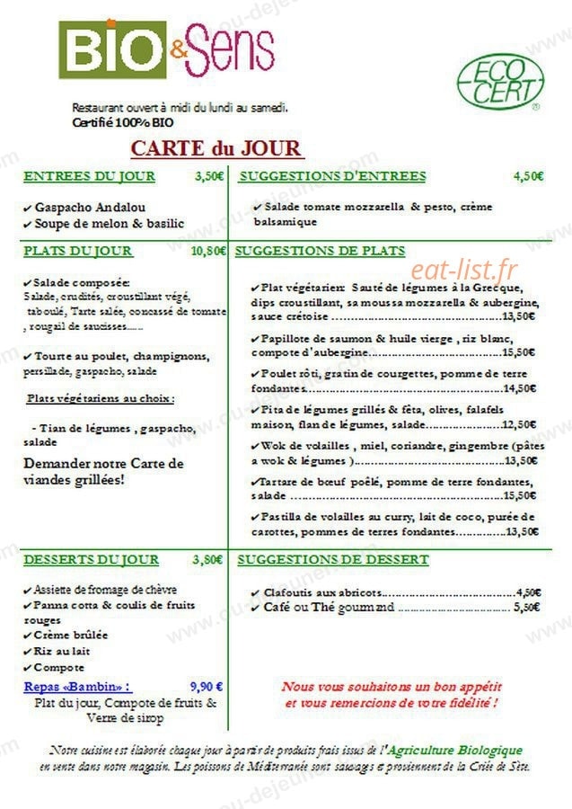 Bio & Sens — carte page 1