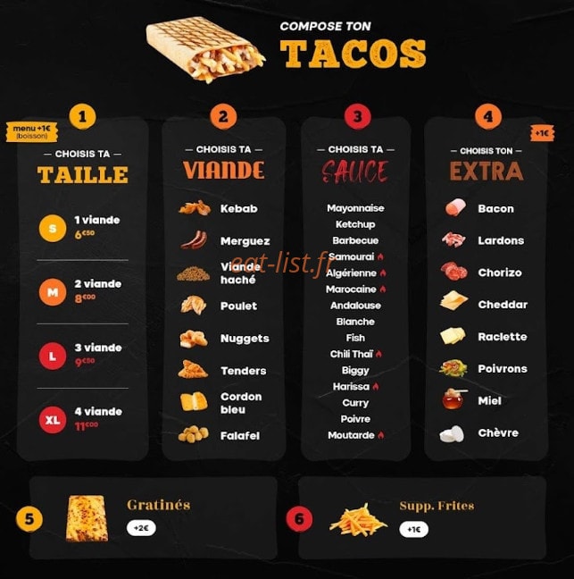 King's Food — carte page 11