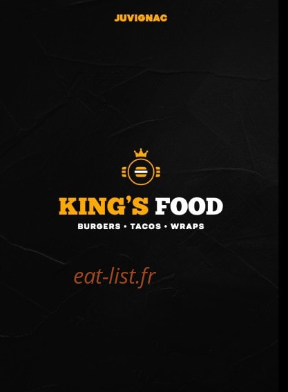 King's Food — carte page 1
