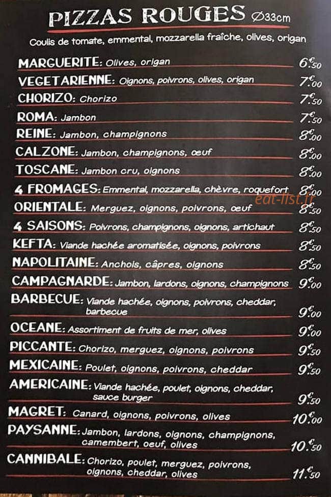 Pizzeria Pinède — carte page 1